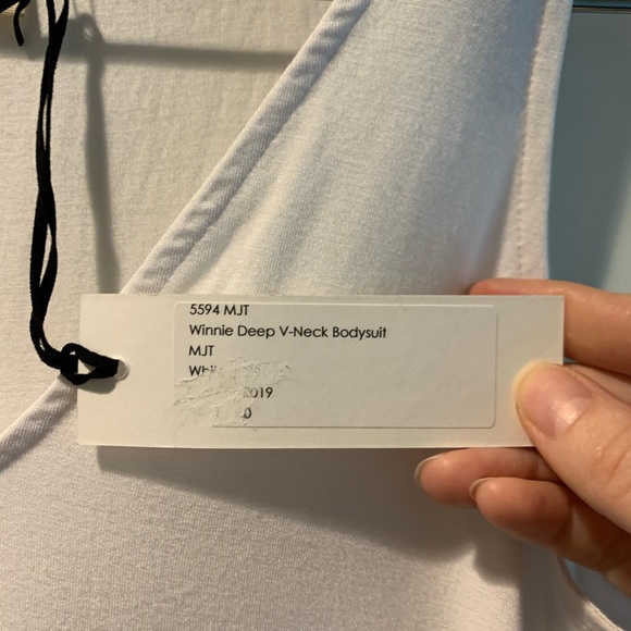 NWT L’AGENCE Winnie Deep V-Neck White Bodysuit - Picture 10 of 14